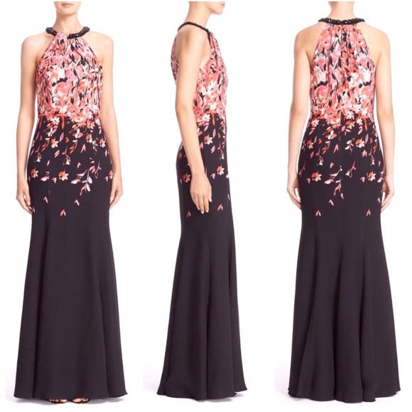 NWD $2,995 St. John Black‎ Flamingo Dégradé Print Gown [SZ 6 ] - Picture 13 of 13